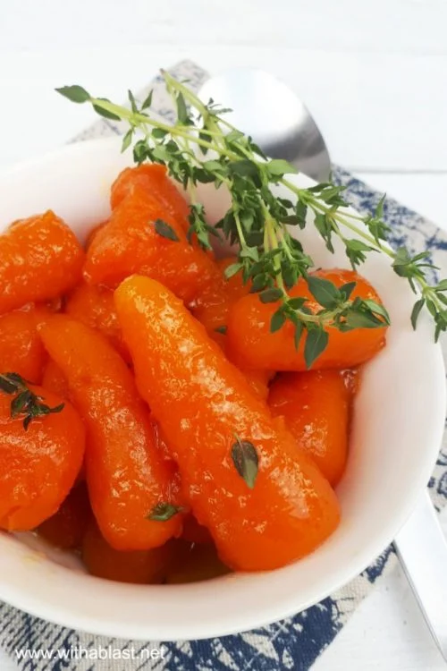 orange juiced glazed carrots with herbs