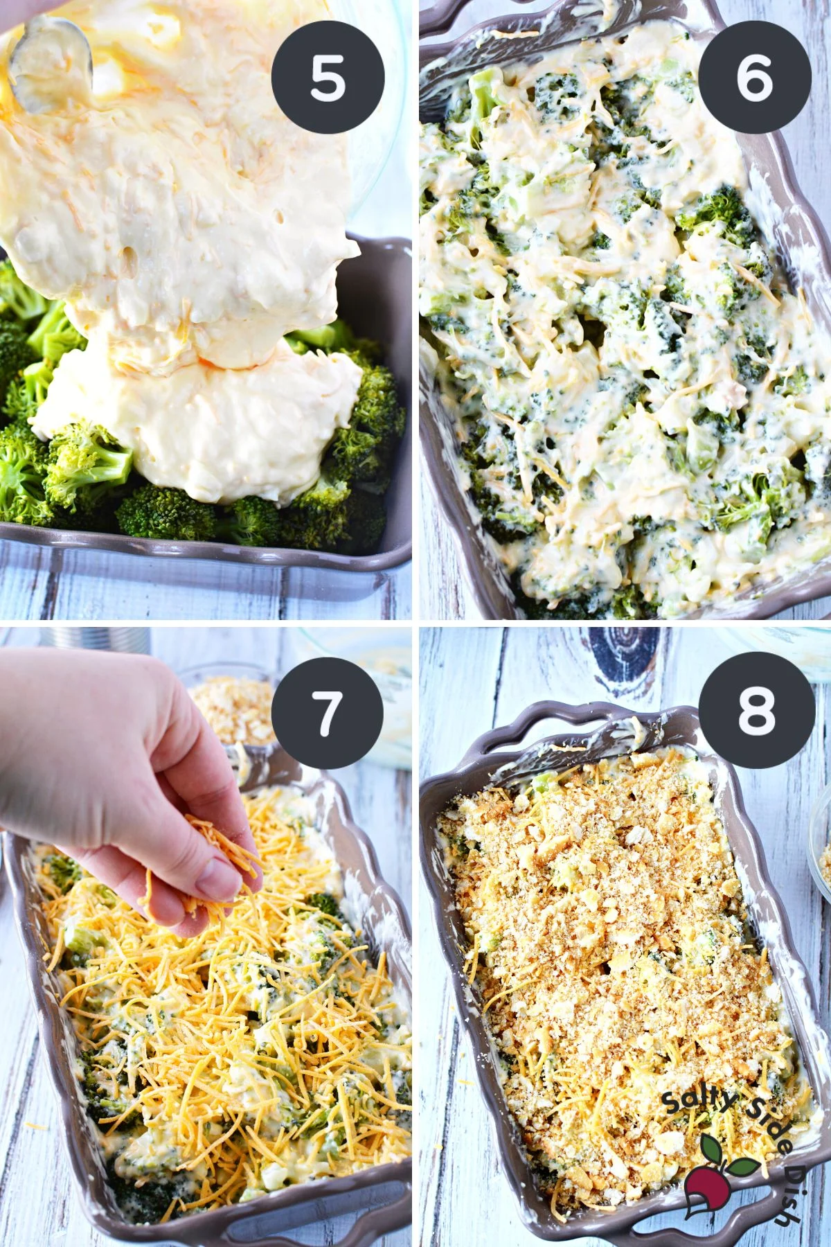 baked broccoli cheese casserole with crackers.