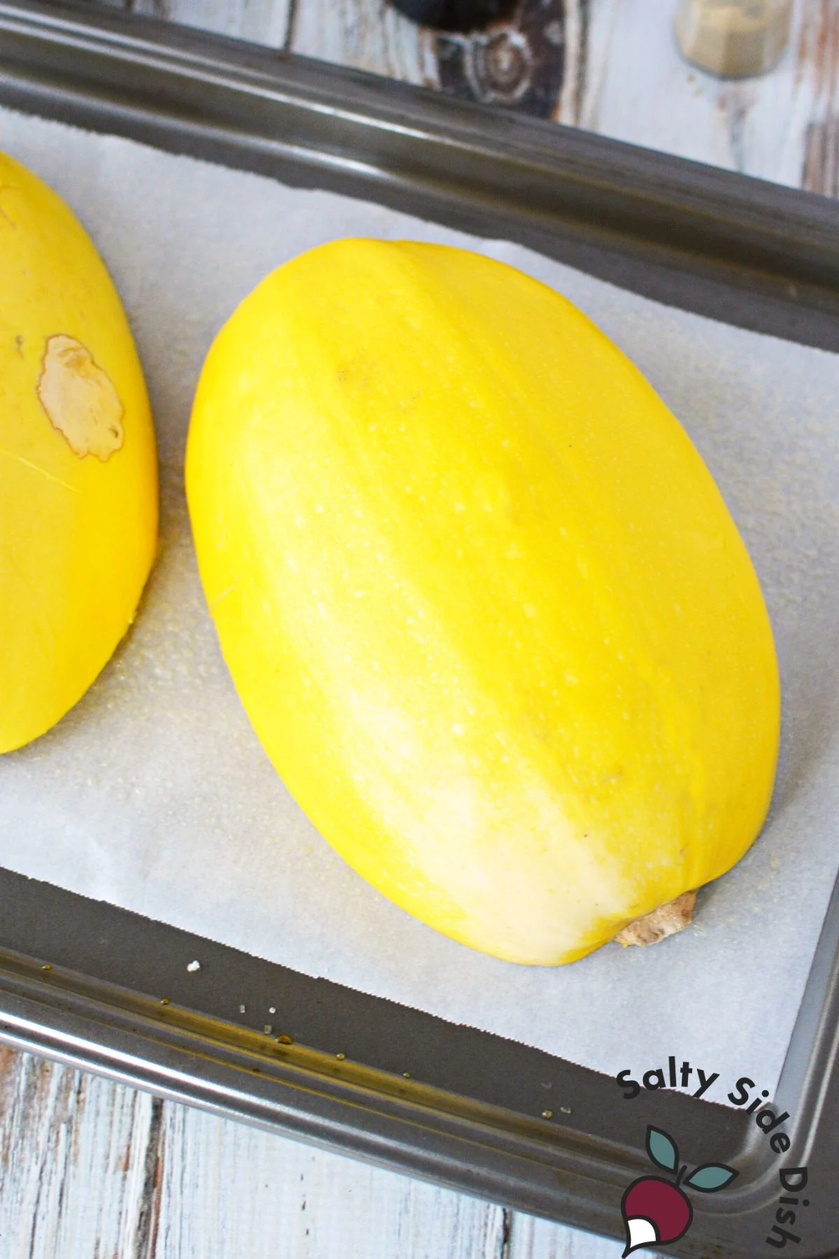 squash on parchment paper on a cookie sheet.