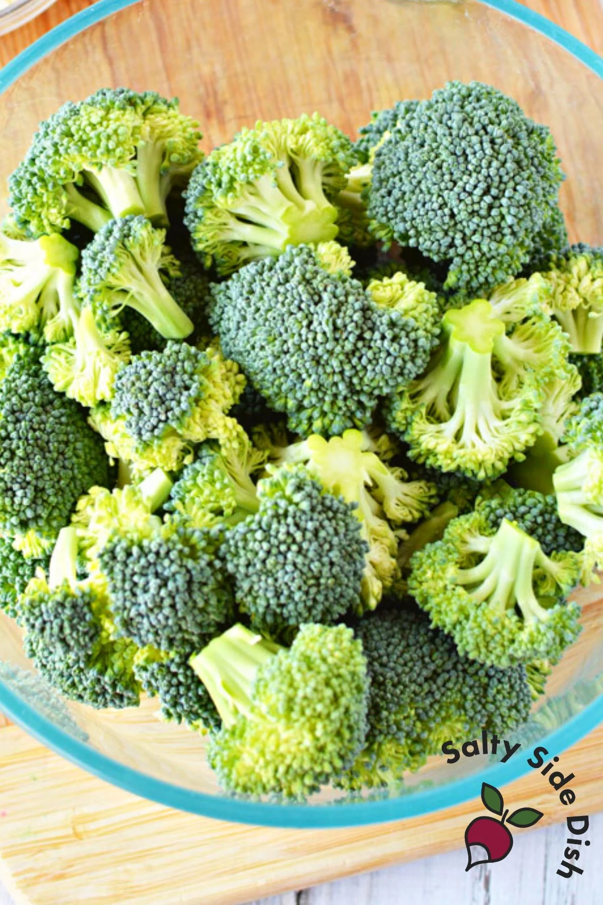 raw broccoli in a bowl.