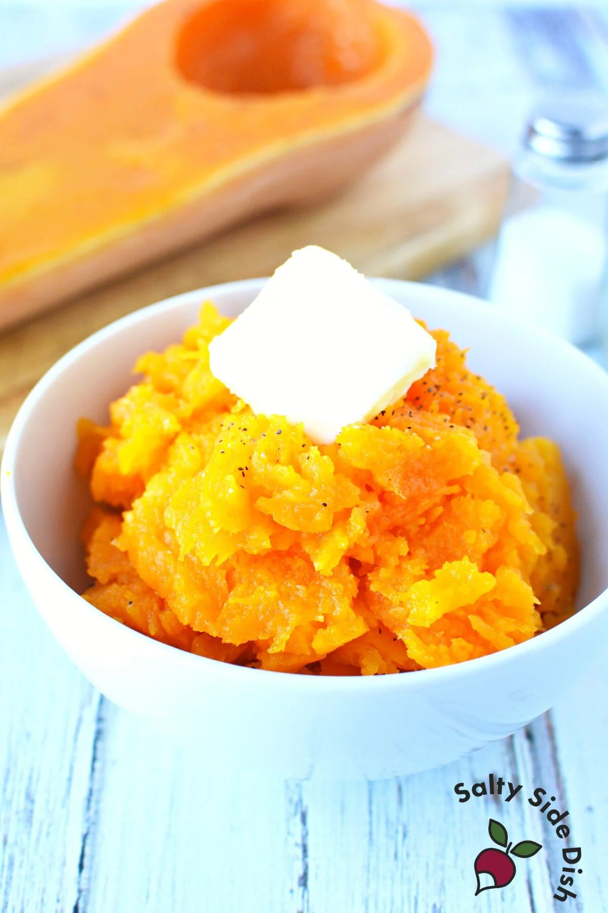 squash puree in a bowl.