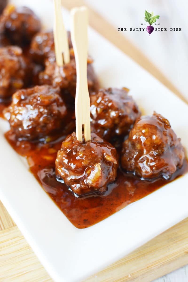 meatball appetizers perfect to share for a crowd at a party.