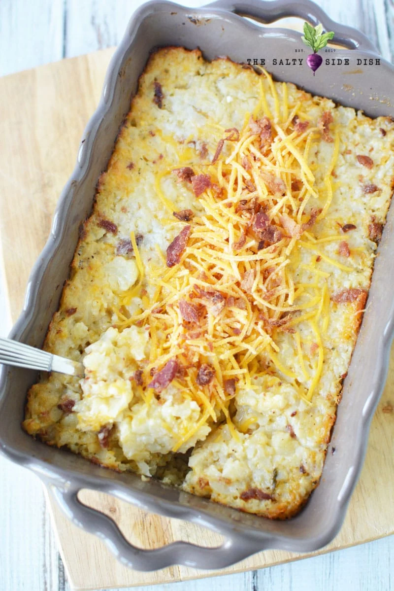 Loaded Cauliflower Casserole (KETO Side Dish, Low Carb Recipe)