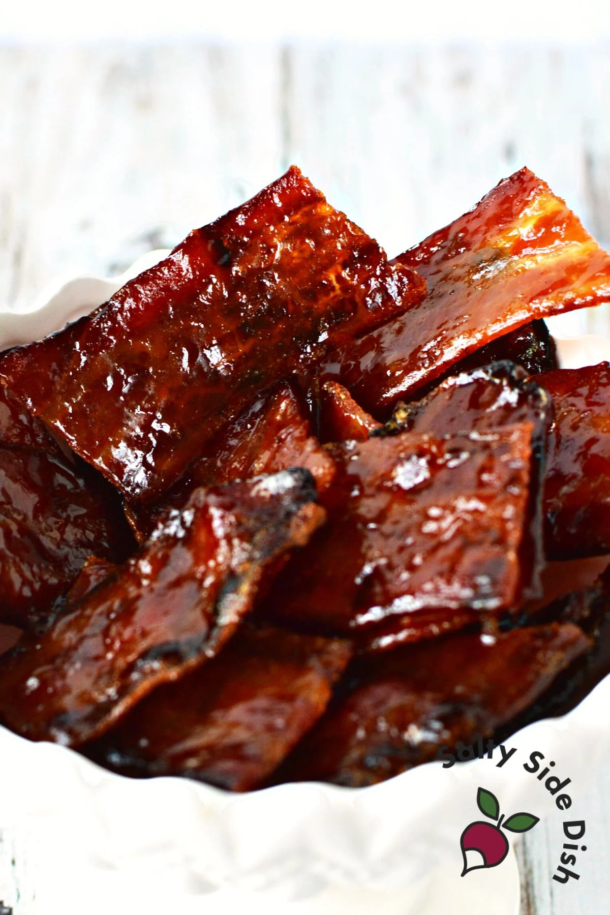 bowl of caramelized bacon