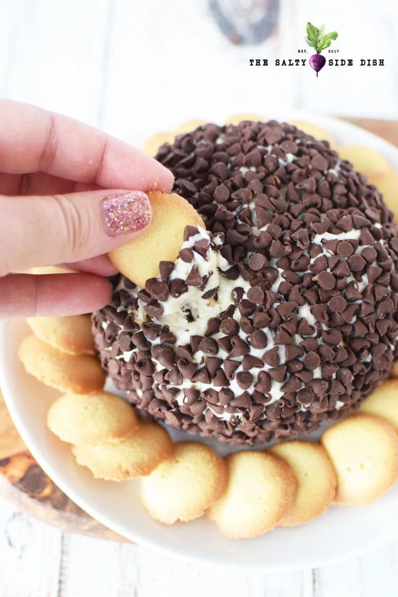 chocolate chip cheeseball party dip