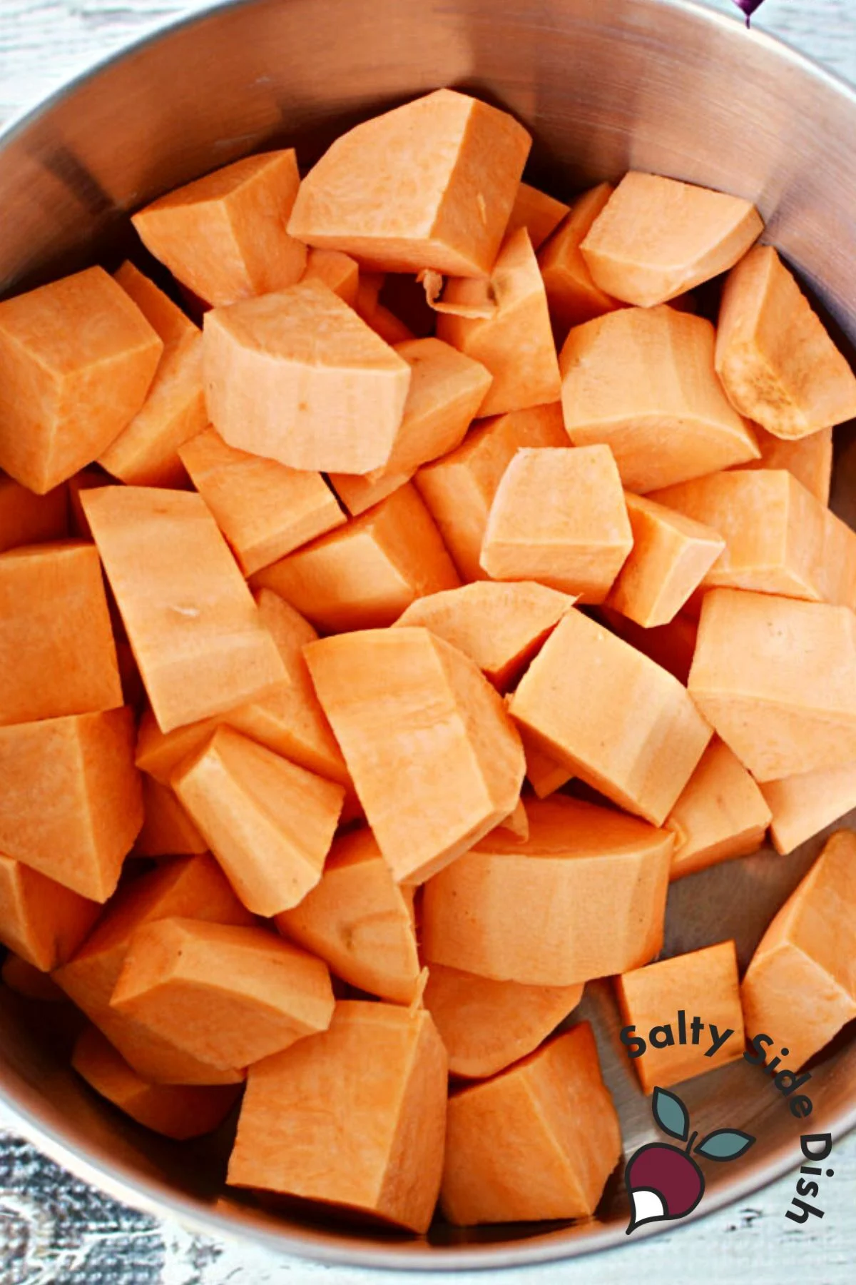 sweet potatoes in a saucepan.