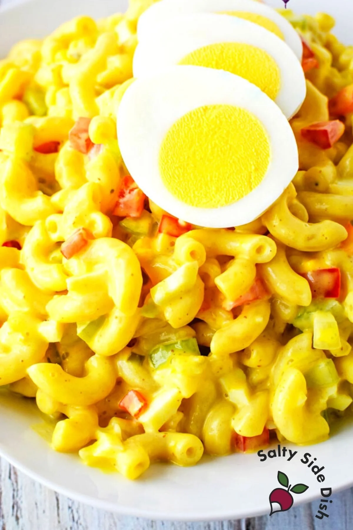 creamy classic Amish macaroni salad recipe.
