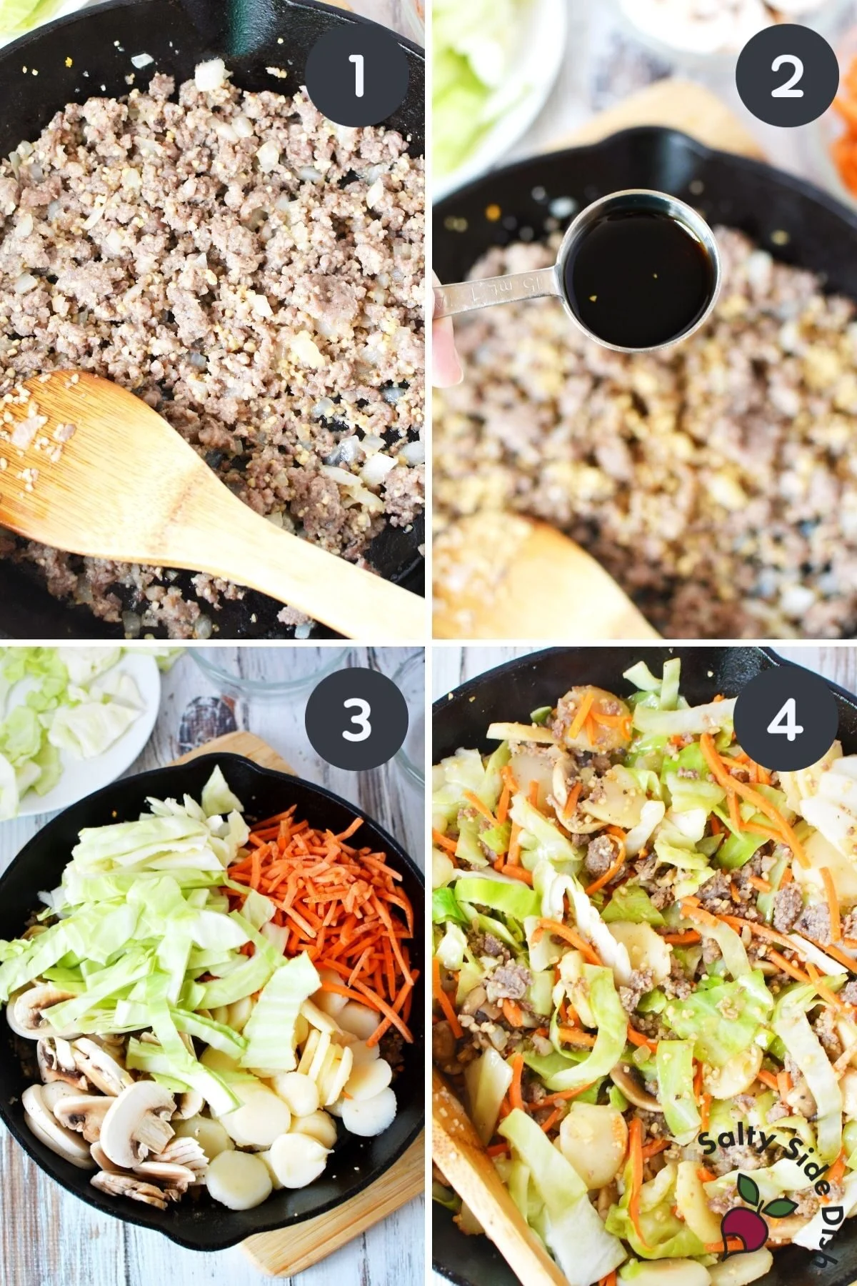 deconstructed egg roll in a bowl.