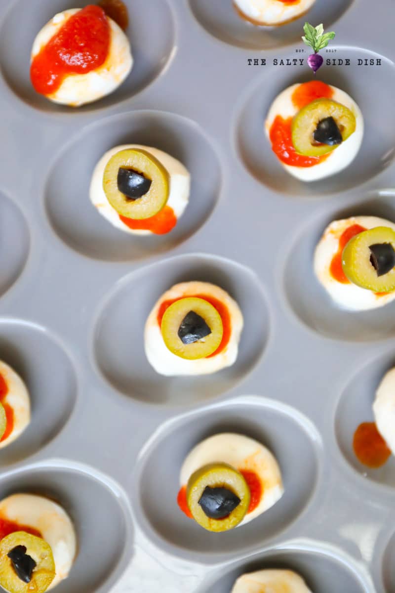 Halloween Appetizers: Mozzarella Eyeball Tray