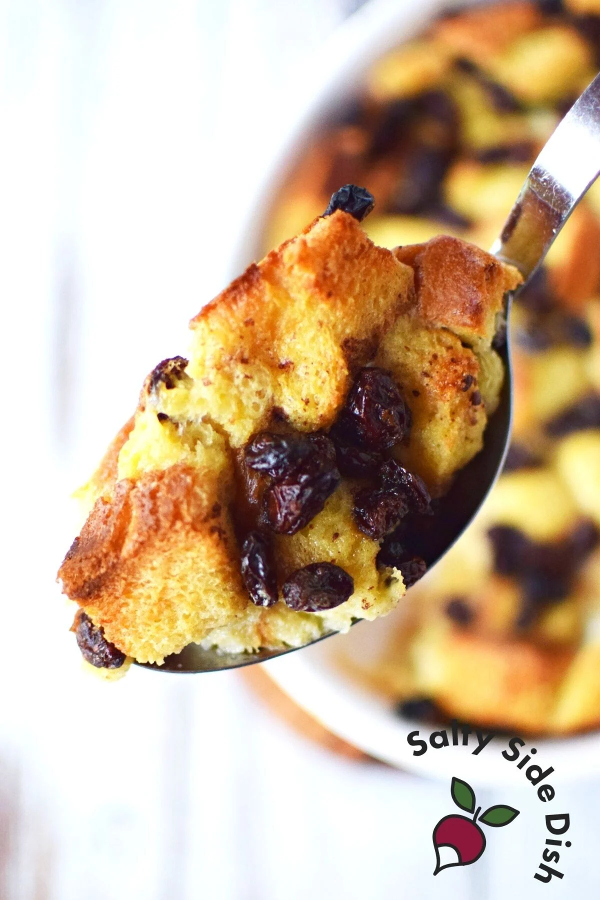 spoonful of bread pudding.