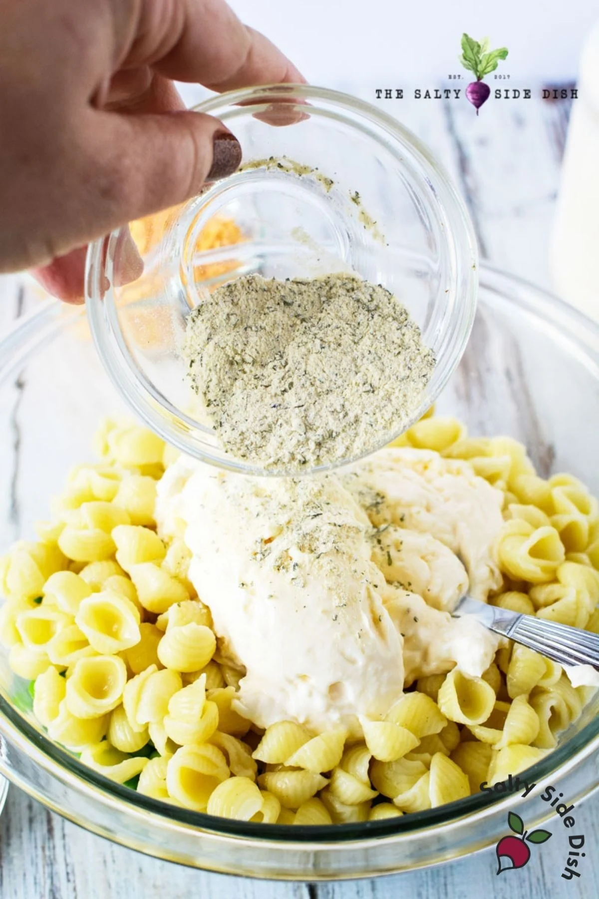 ranch seasoning in a glass bowl