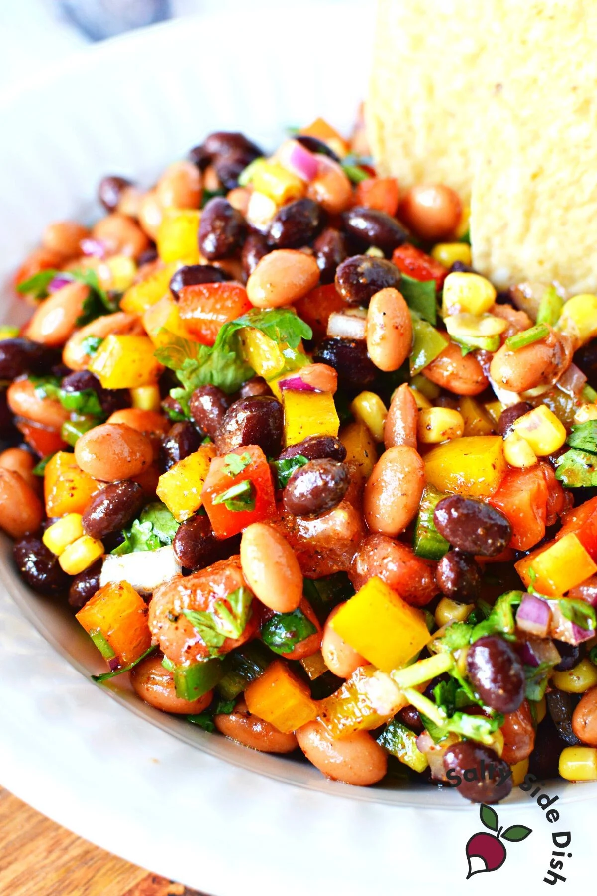 huge bowl of keto friendly cowboy caviar Texas dip.