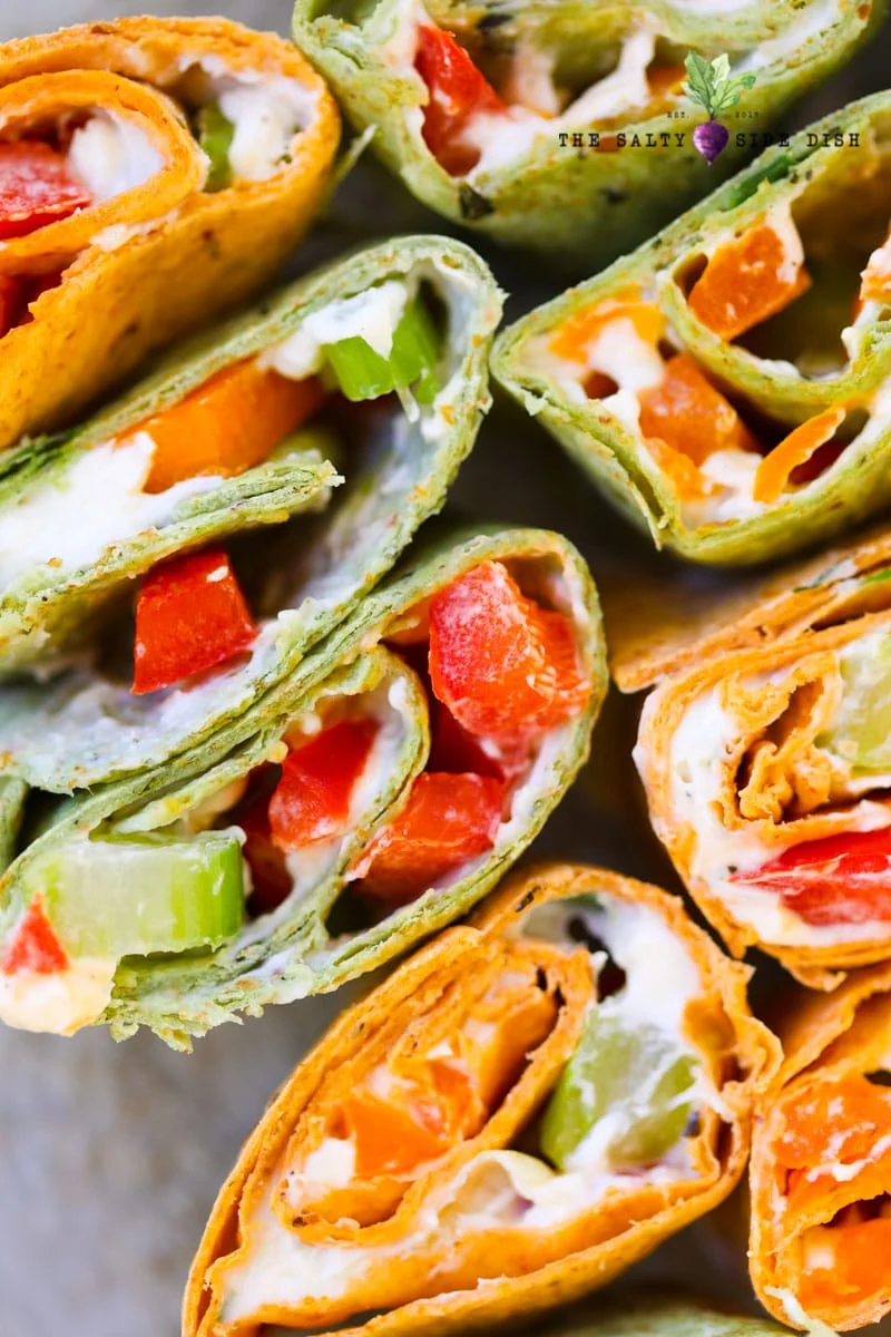 once firmed in fridge, they tortillas cut easily to create party platter appetizer plate