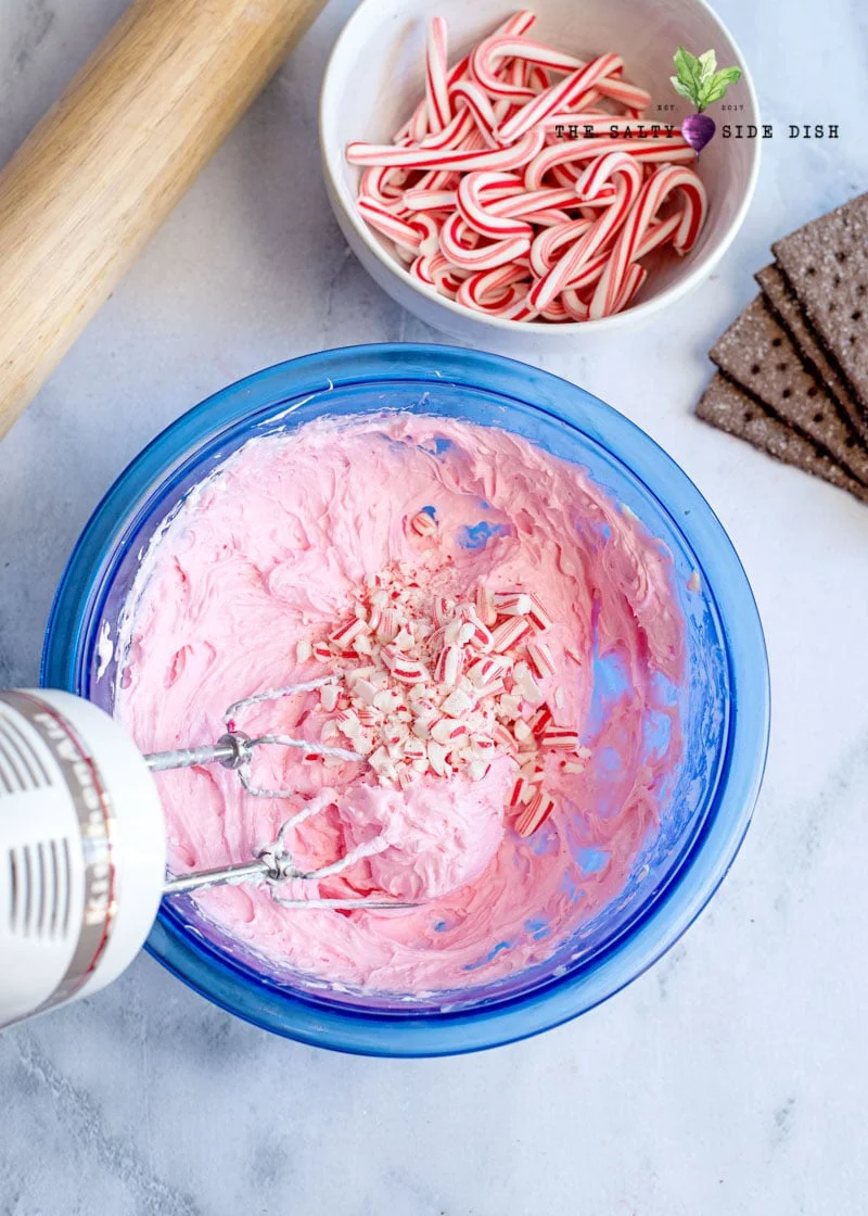 mix your dip together to start to form a solid fluffy dip