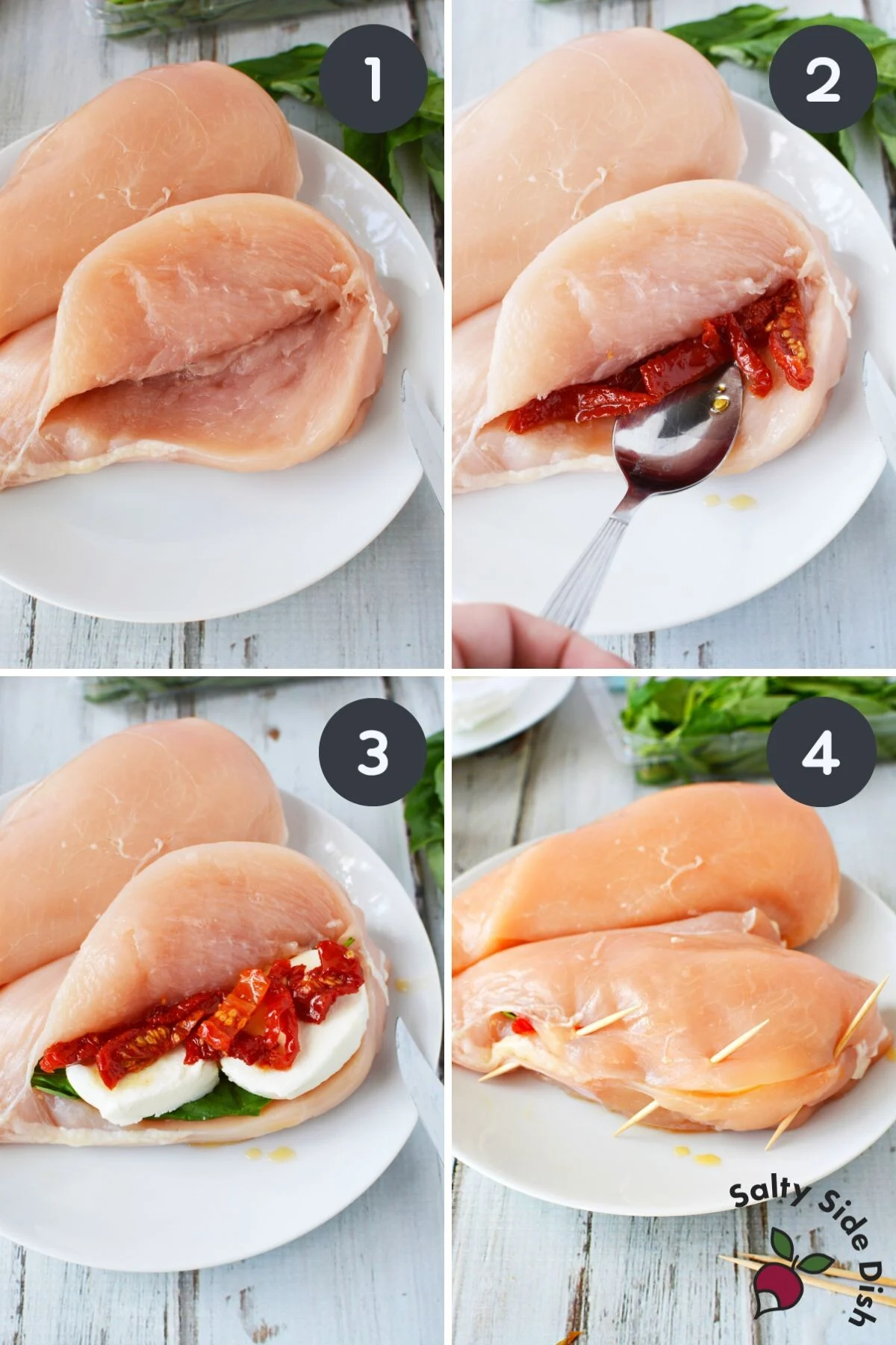 how to stuff chicken breast with caprese.
