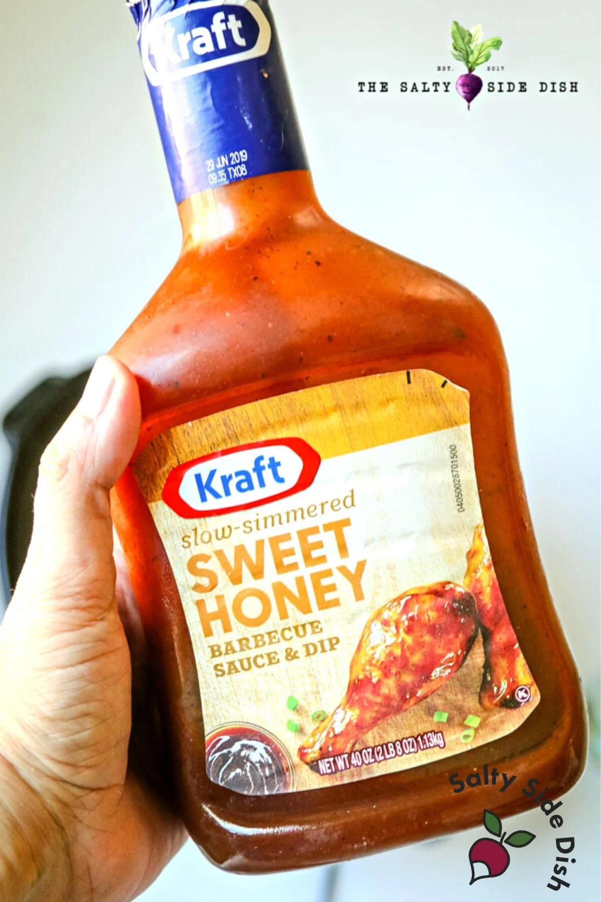bottle of kraft BBQ sauce.