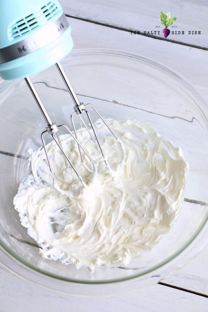mixing cream cheese