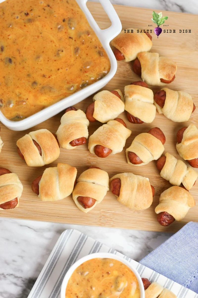 pigs in a blanket ready to serve at a party