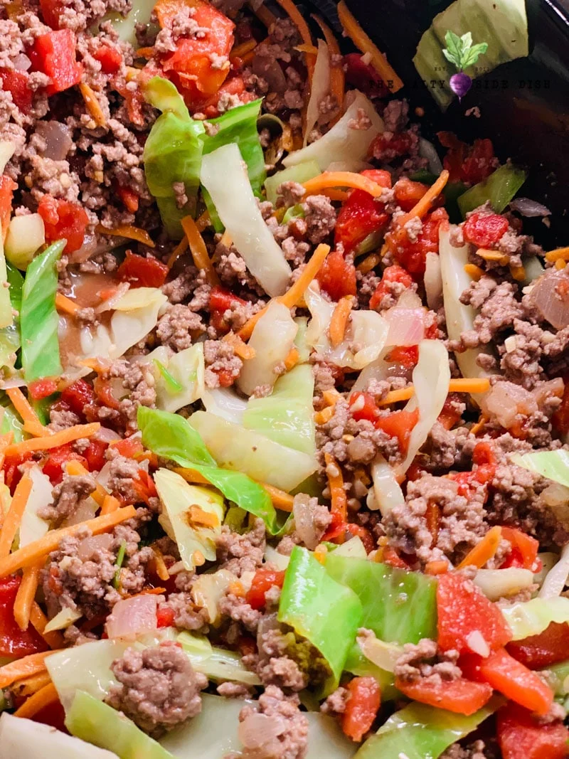 dump all your veggies into a crock pot for hearty soup