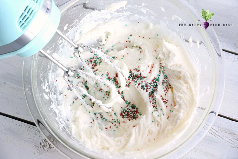 add sprinkles to make cream cheese mint to christmas cream cheese mint