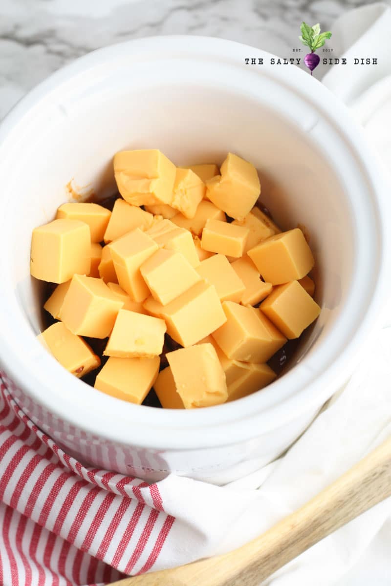 melted Velveeta and chili dip