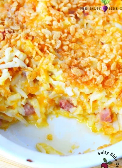 scoop out of ham potato casserole