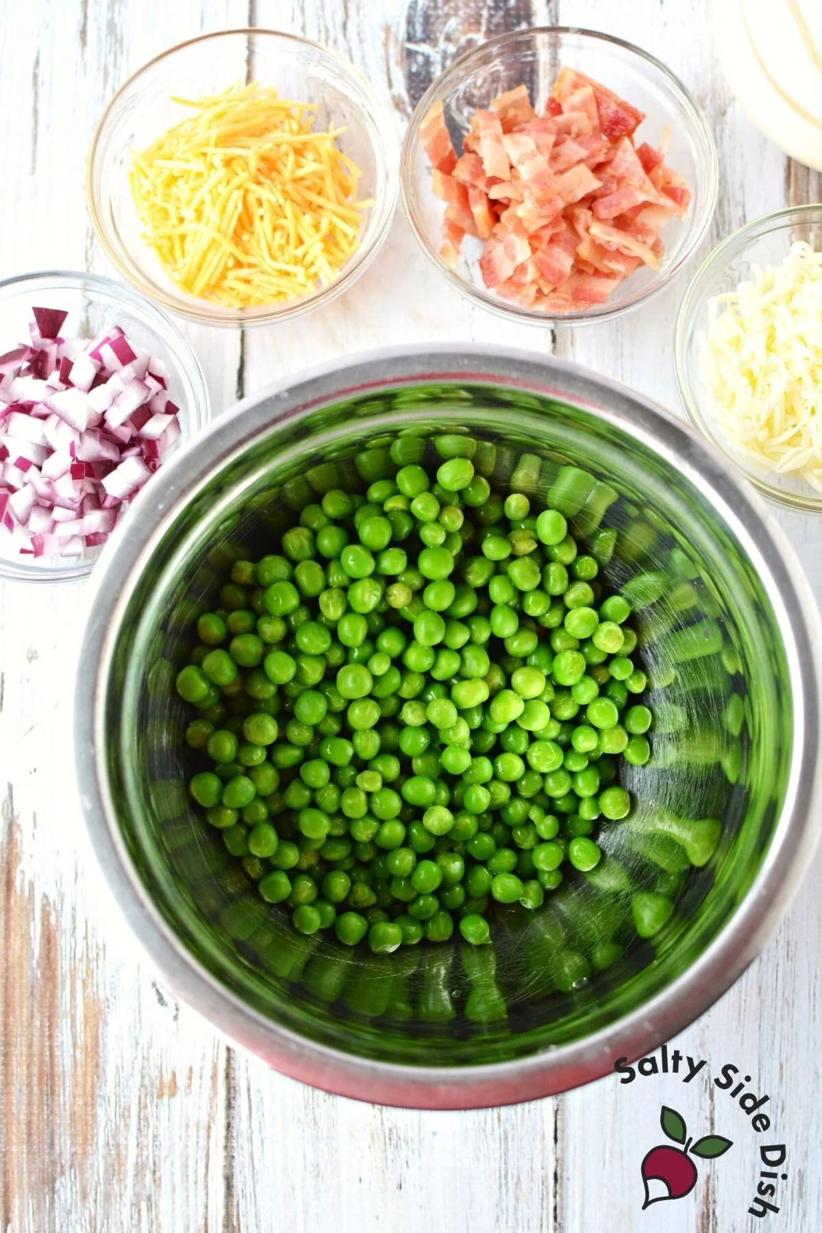 pea salad ingredients.
