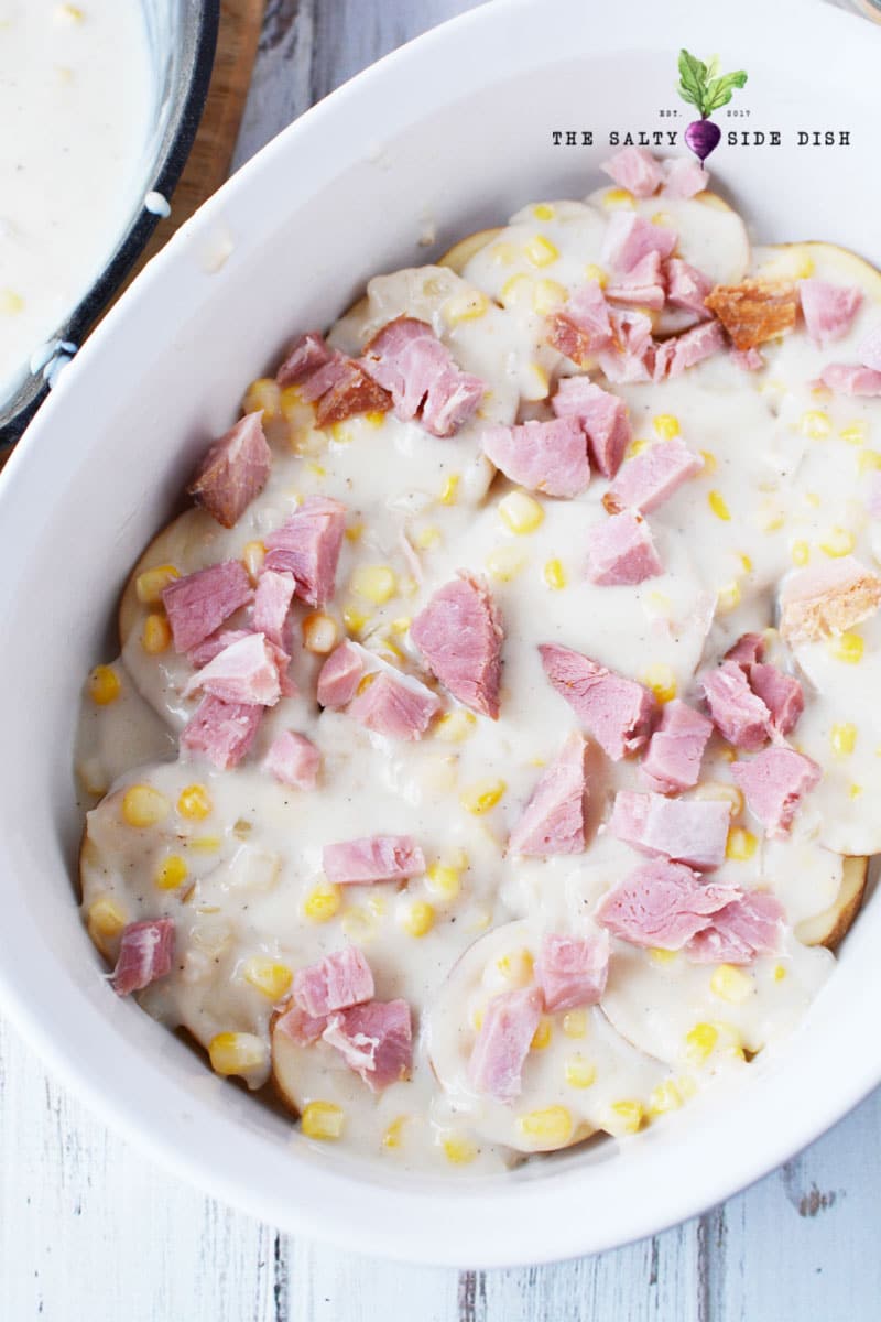 add ham to your potatoes