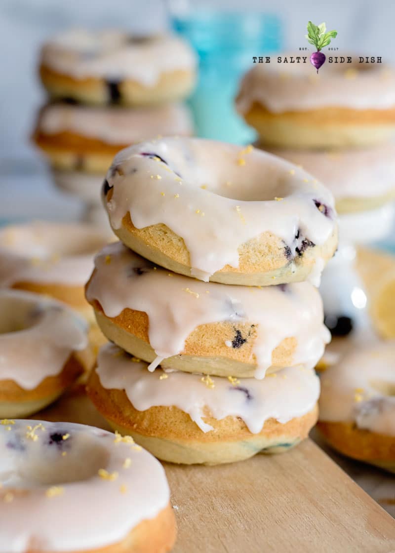 Blueberry Cake Donut Recipe with Lemon Glaze