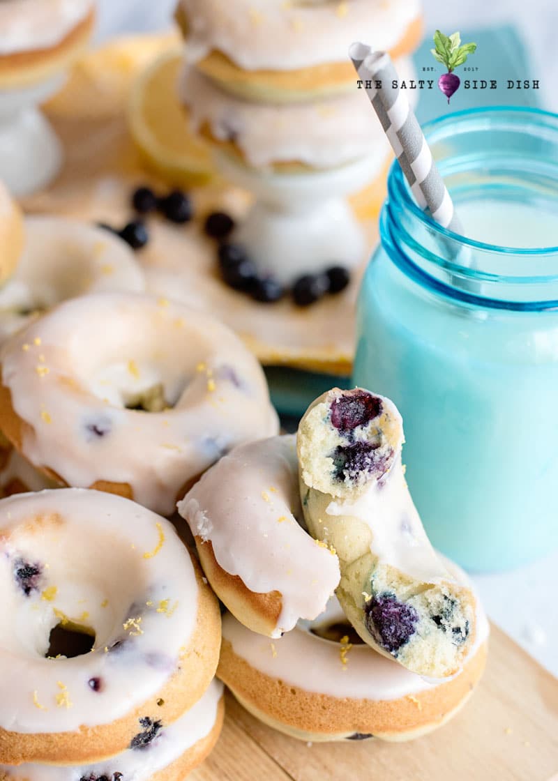 homemade baked donut recipe with blueberries fresh or frozen
