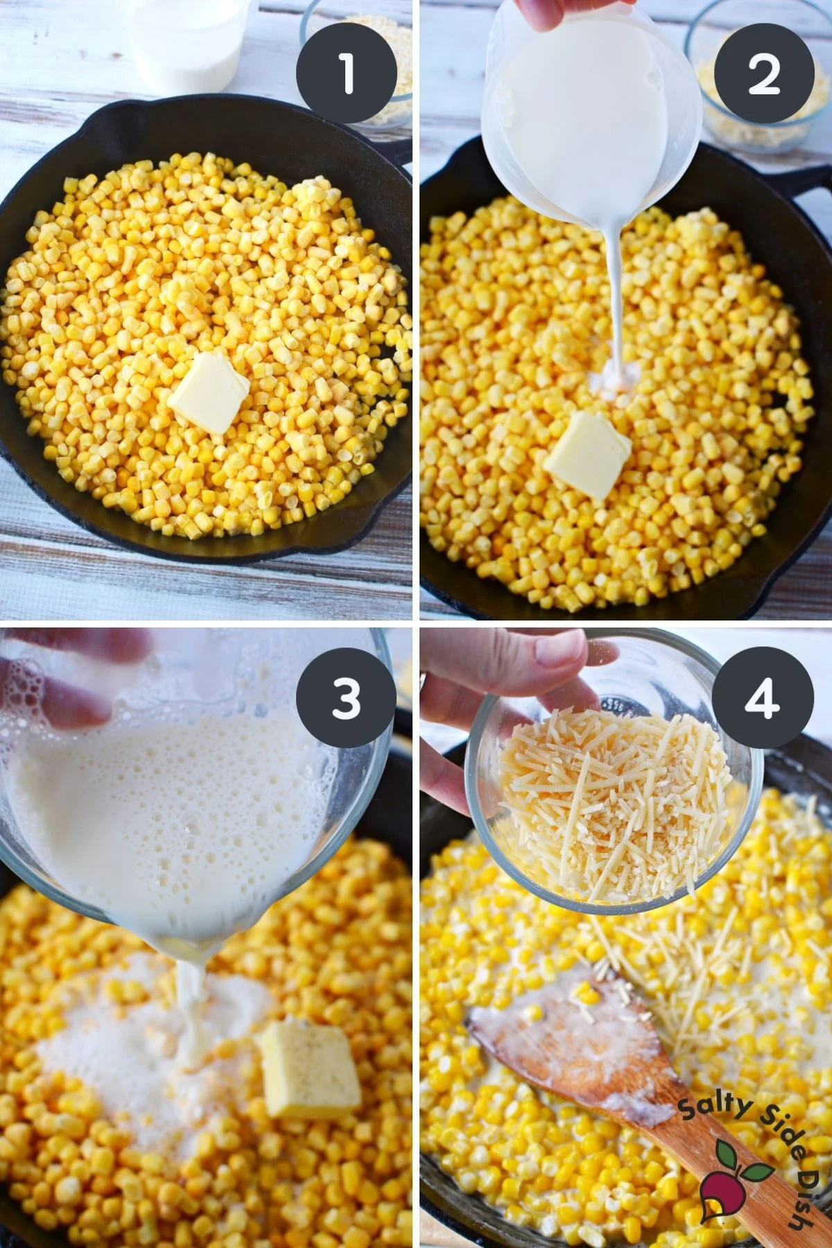 how to make old fashioned creamed corn with parmesan cheese.