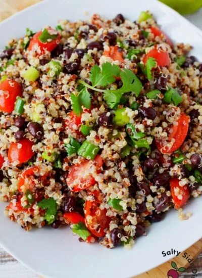 quinoa salad on a white plate