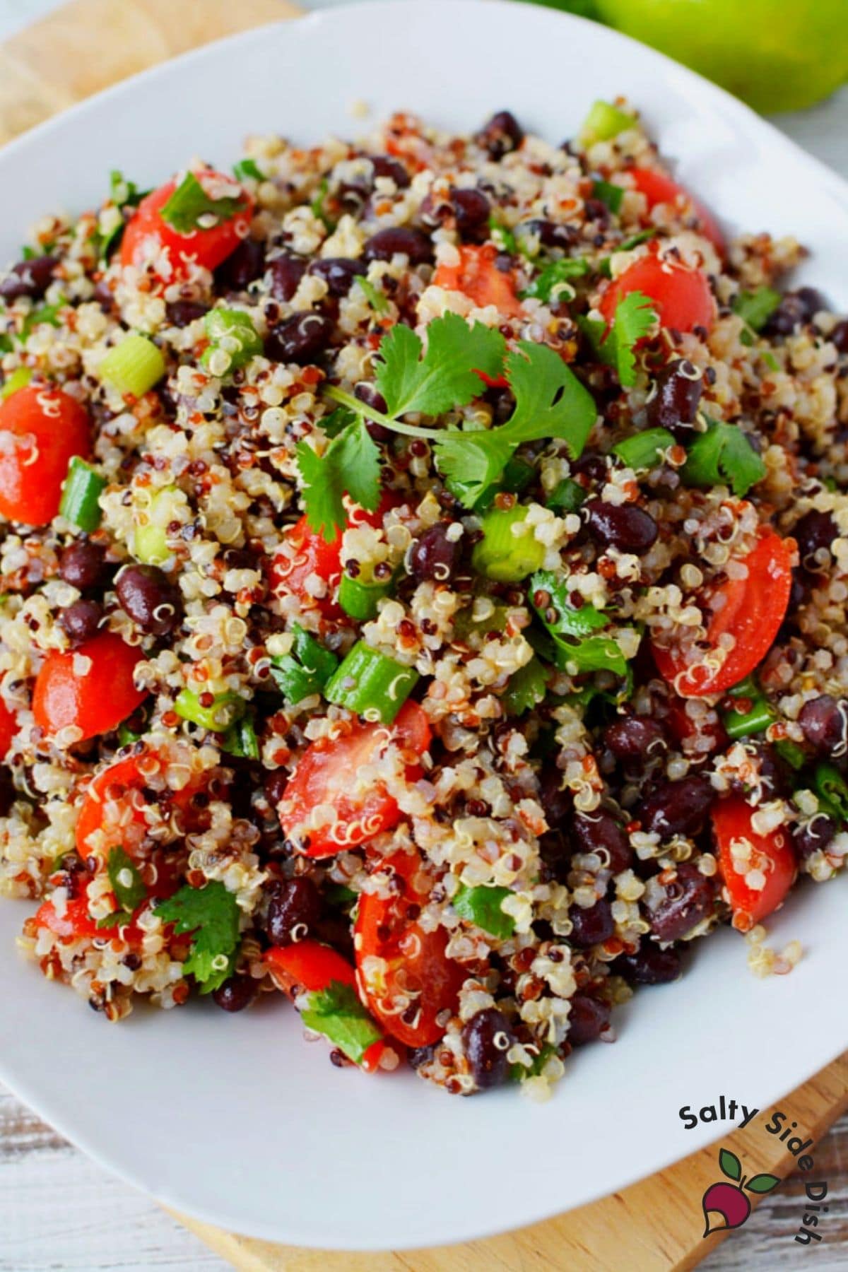 quinoa salad on a white plate