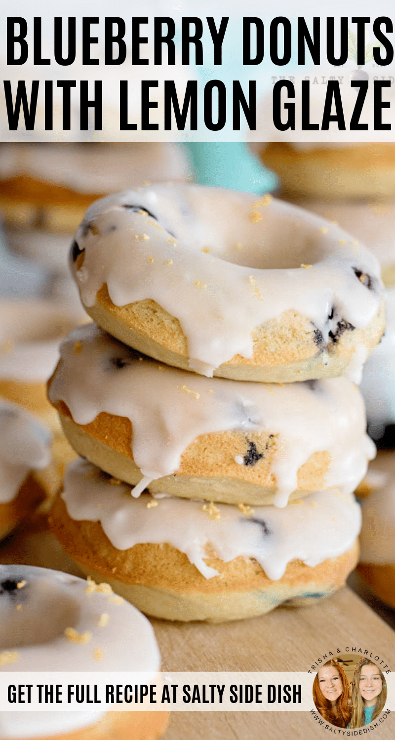 Blueberry Donuts with Lemon Glaze Recipe | 15 minute Easy Homemade Baked Donuts #donut #blueberry #breakfast #recipe #lemon #glaze