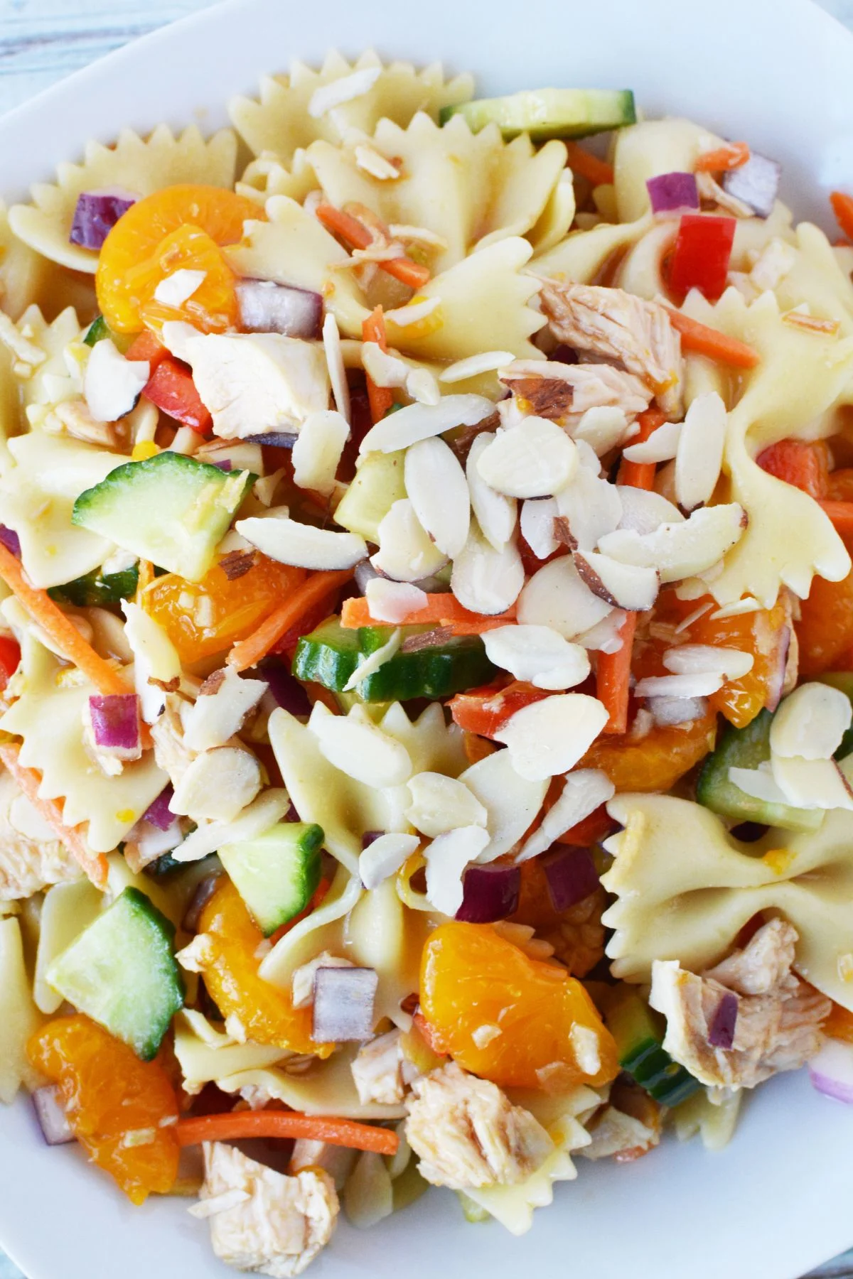 bow tie pasta salad with asian dressing.
