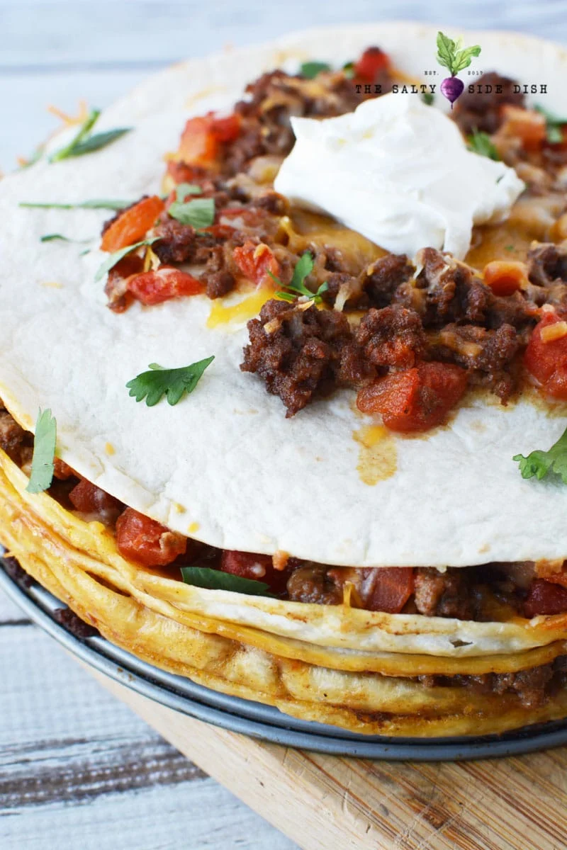 taco pie recipe with fresh flour tortillas
