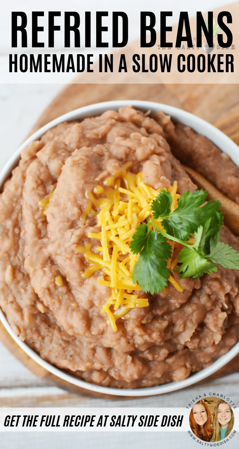 Slow Cooker Refried Beans are a flavor-filled Mexican Side Dish that you never knew was SO easy to make