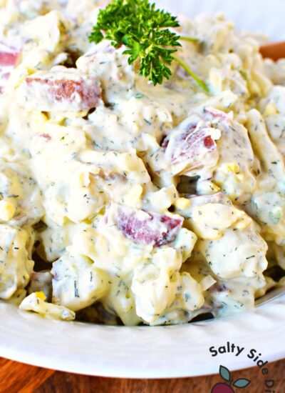 red potato salad with dill.