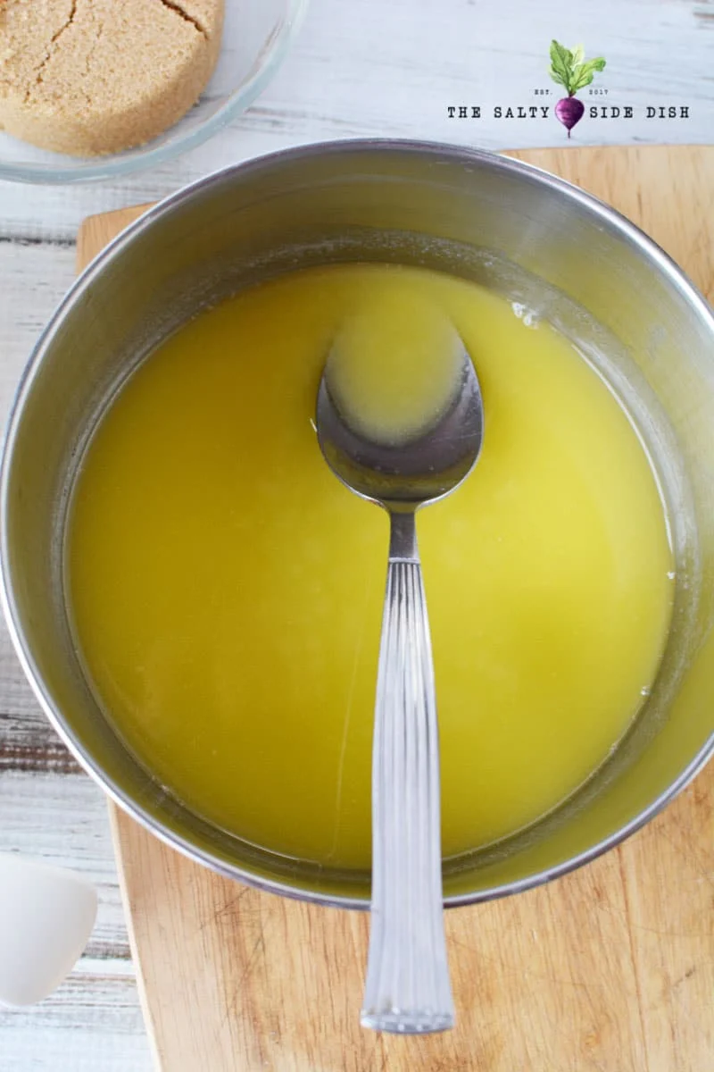 melted butter in a saucepan
