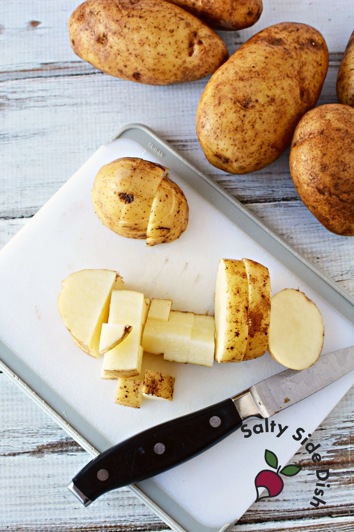 prepped potatoes for hash brown skillet.