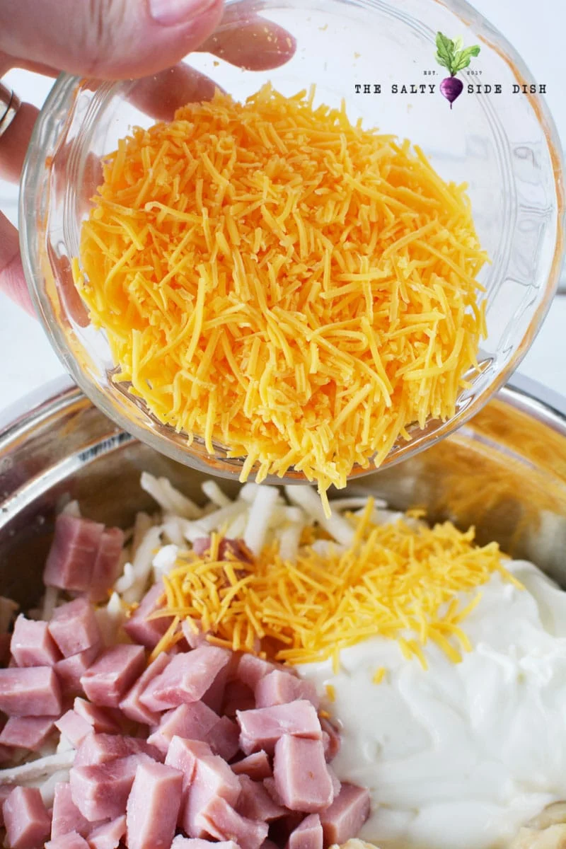 add cheese to hash brown ham casserole recipe