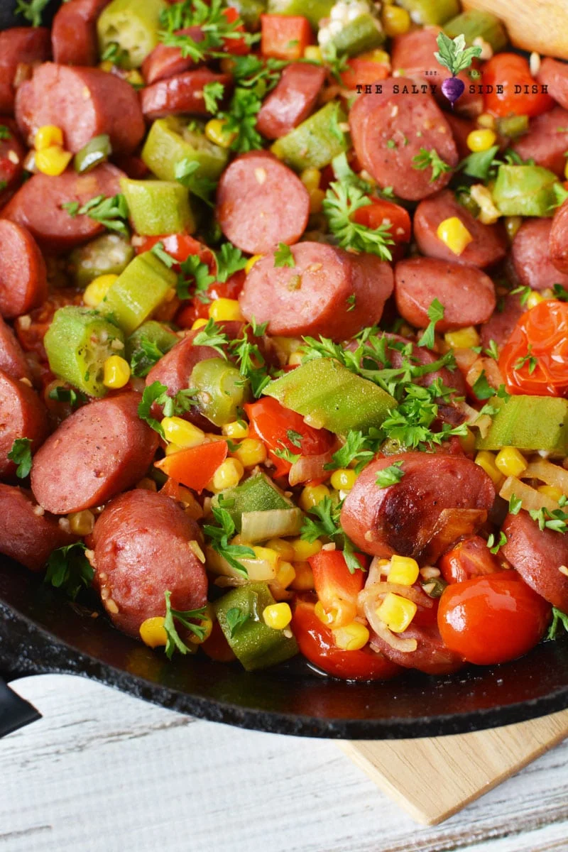 Sausage and veggie skilelt