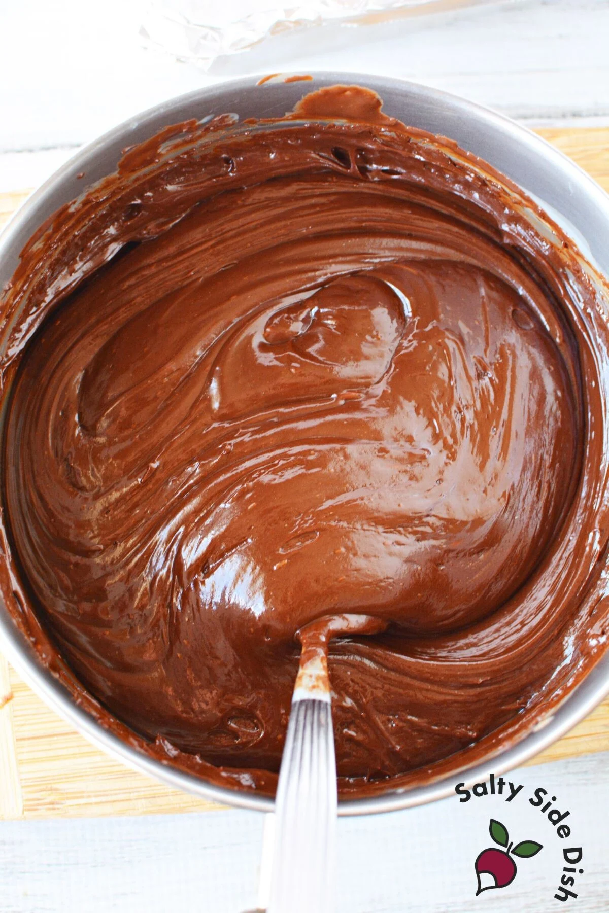 soft ball fudge in a heavy saucepan.