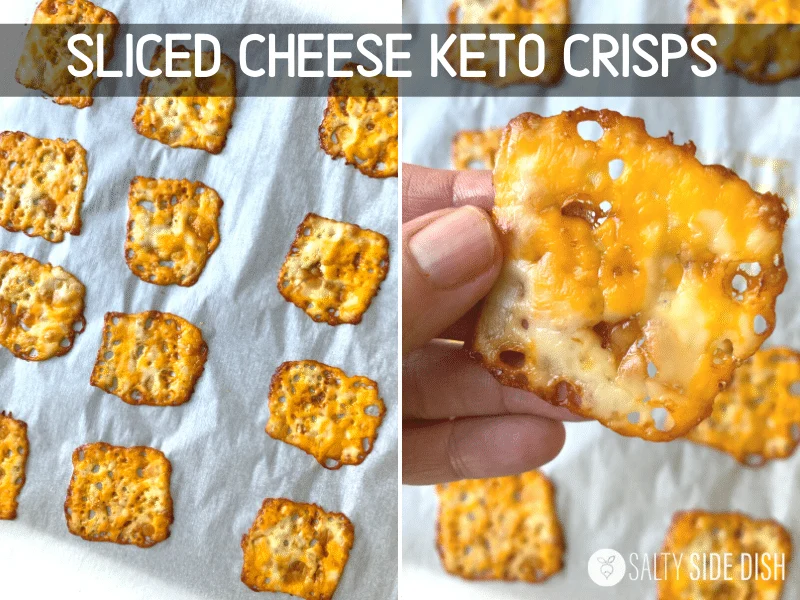 sliced keto friendly cheese crisps fresh out of the oven