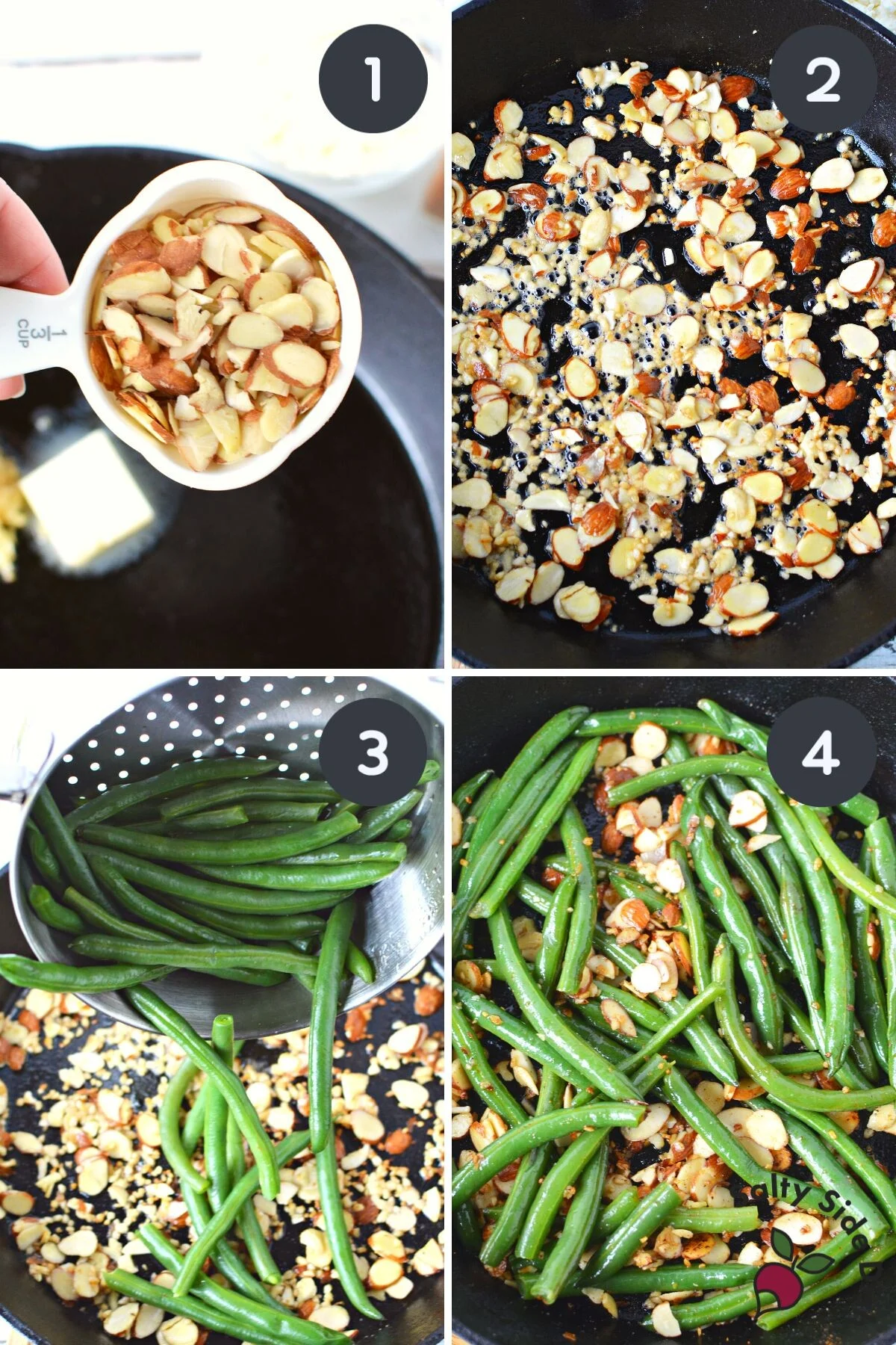green beans almondine recipe with slivered almonds.