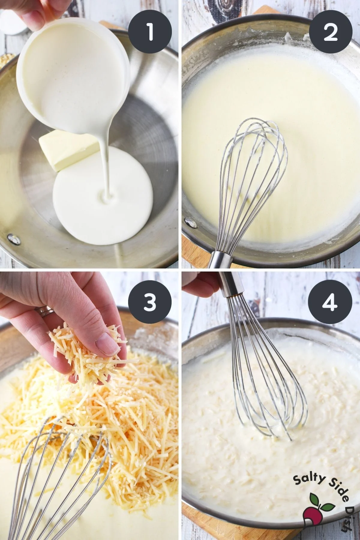 keto alfredo sauce recipe on the stove.