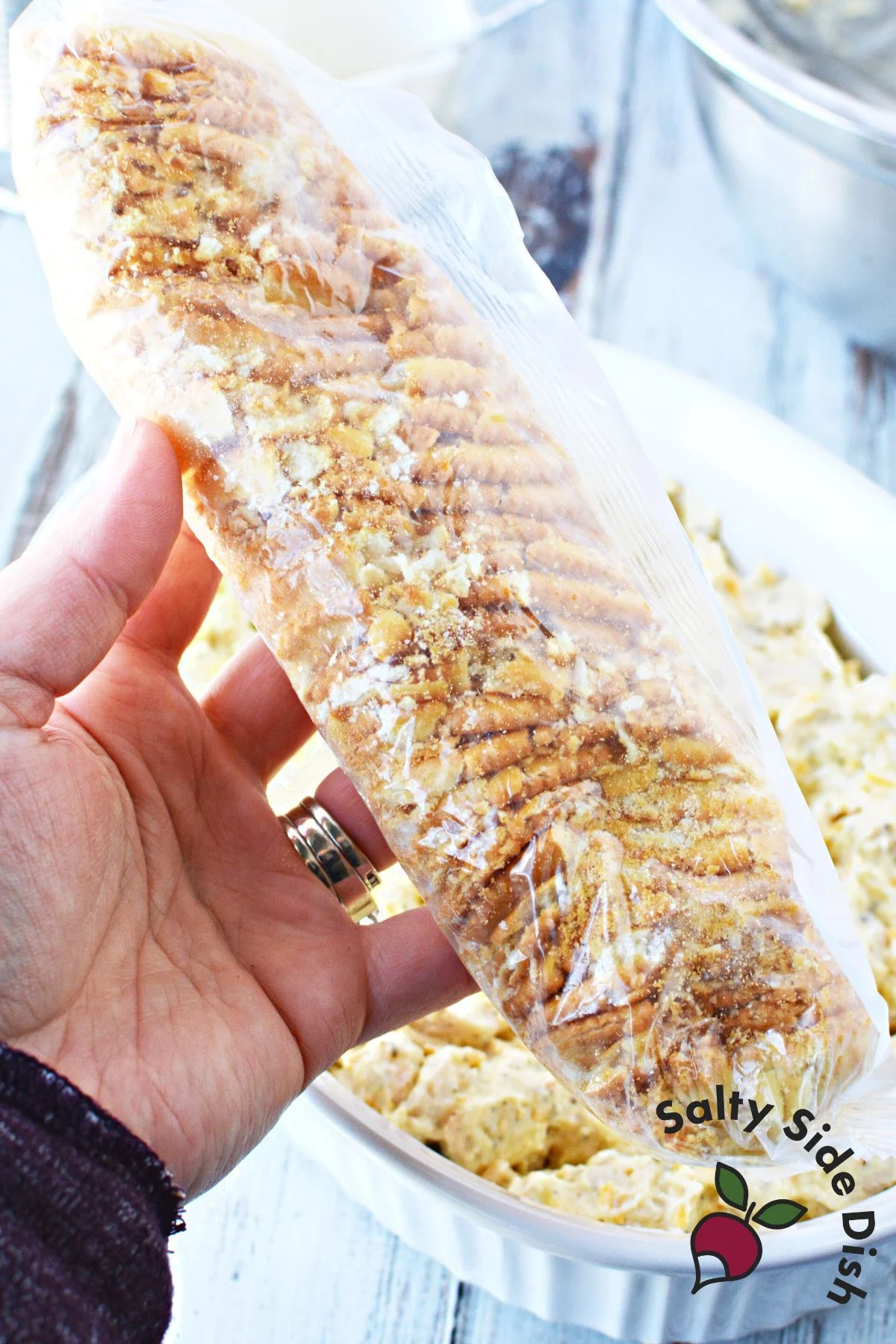 ritz crackers in a sleeve.