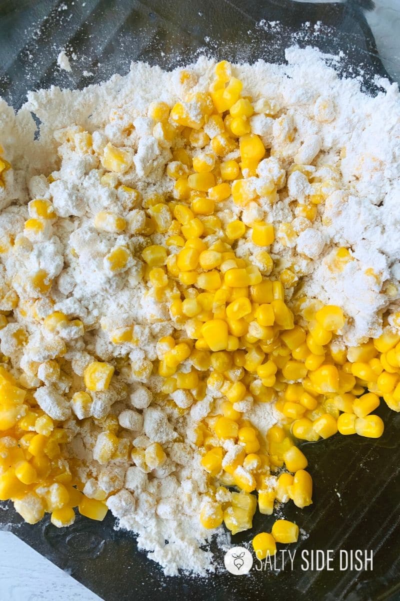 corn with flour in a bowl