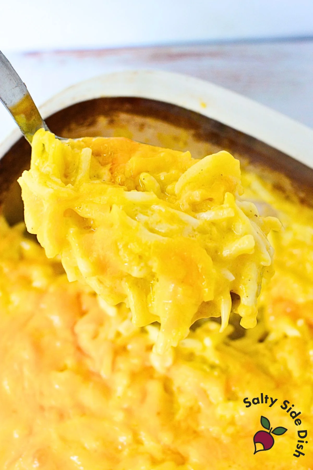 scoop of cracker barrel casserole, letting it rest is the trick to this recipe.