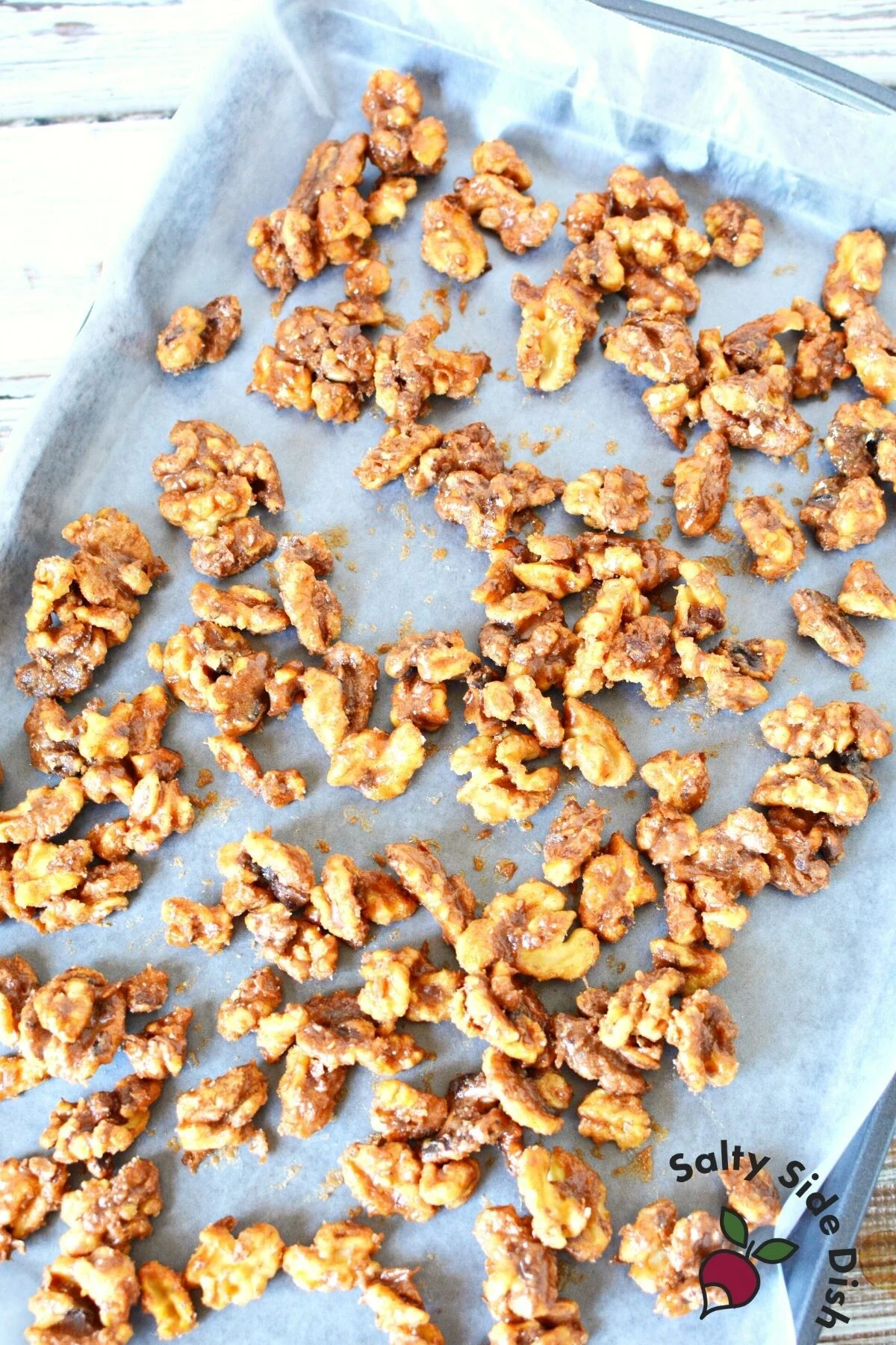 walnuts on a sheet pan.